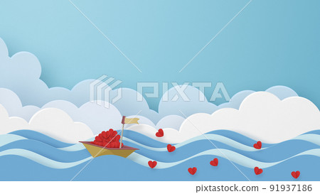 載著心的紙工藝船 91937186