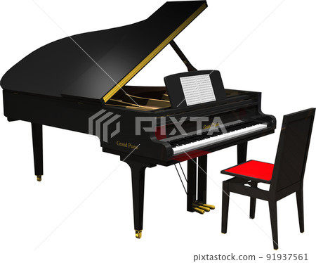 Un lussuoso pianoforte a coda a luce neraUn lussuoso pianoforte a coda a luce nera  