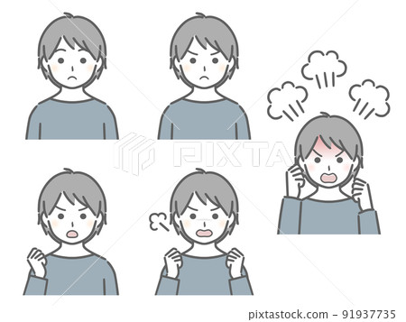 憤怒表情男孩的力量(便服) 憤怒表情男孩的力量(便服) 91937735