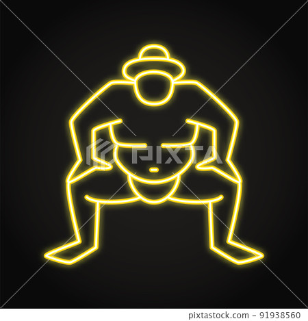 Sumo fighter neon icon in line style 91938560