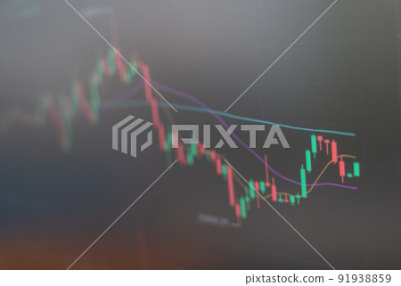The price of bitcoin on the chart. Change in the price of cryptocurrency. Protracted crisis The price of bitcoin on the chart. Change in the price of cryptocurrency. Protracted crisis 91938859