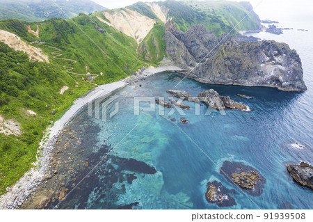 Hokkaido Shakotan Shimamui Coast (aerial) Hokkaido Shakotan Shimamui Coast (aerial) 91939508