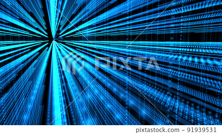 光向技術奇點聚集的軌跡。一個代表不斷進步的數字技術的概念。 91939531