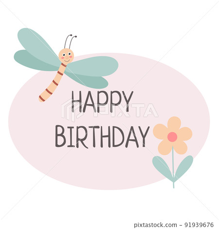 Happy birthday greeting baby card vector illustration 91939676