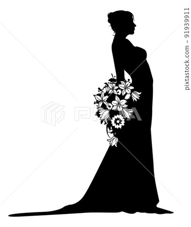 Bride Bridal Wedding Dress Silhouette Woman Design Bride Bridal Wedding Dress Silhouette Woman Design 91939911