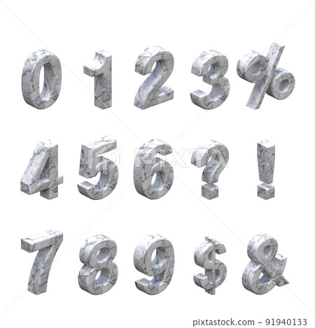 A 3d rendering image of white marble alpahbets A 3d rendering image of white marble alpahbets 91940133