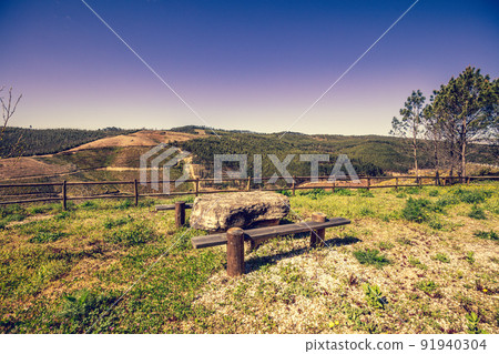 The resting place with a beautiful view of the mountain near the Zezere river. Ferreira do Zezere, Portugal The resting place with a beautiful view of the mountain near the Zezere river. Ferreira do Zezere, Portugal 91940304