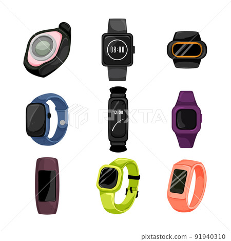 watch tracker set cartoon vector illustration watch tracker set cartoon vector illustration 91940310