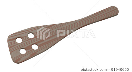 Wooden slotted turner or kitchen utensils on white background. Wooden slotted turner or kitchen utensils on white background. 91940660