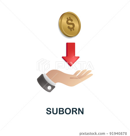Suborn icon in 3d. Colored illustration from corruption collection. Creative Suborn icon for web design, templates, infographics and more 91940878