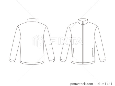 Jumper long sleeves (with pockets) Template front and back white 91941781