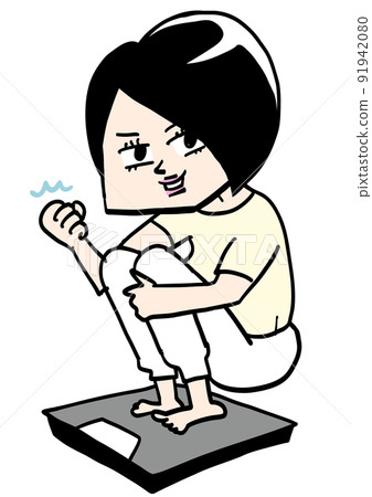 一個女人樂意騎在規模上 91942080