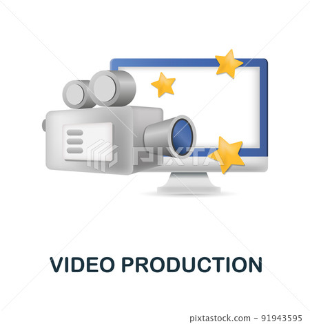 Video Production icon in 3d. Colored illustration from creative package collection. Creative Video Production icon for web design, templates, infographics and more 91943595