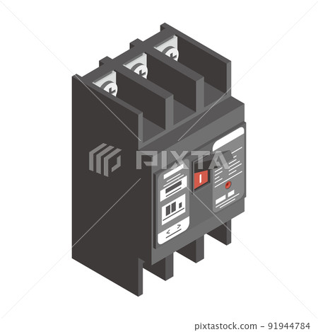 Circuit breaker isometric illustration Circuit breaker isometric illustration 91944784
