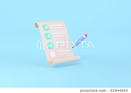 Document task management todo check list, work project plan concept, fast checklist, posting plan 91944843