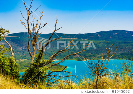 Lake Sainte Croix in Verdon Gorge, France Lake Sainte Croix in Verdon Gorge, France 91945092