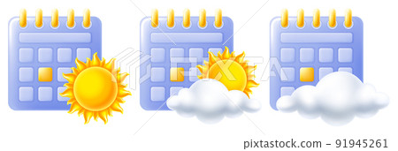Desk Calendar Weather Icon Set Desk Calendar Weather Icon Set 91945261