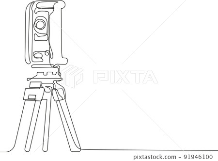 Geodesic tripod, Surveyor with a tripod icon 91946100