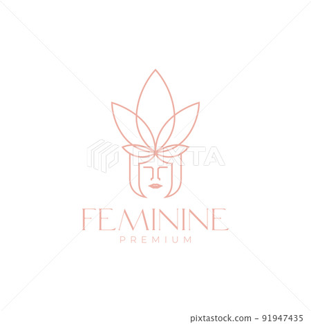 line head women with flower hat logo design vector graphic symbol icon illustration creative idea line head women with flower hat logo design vector graphic symbol icon illustration creative idea 91947435