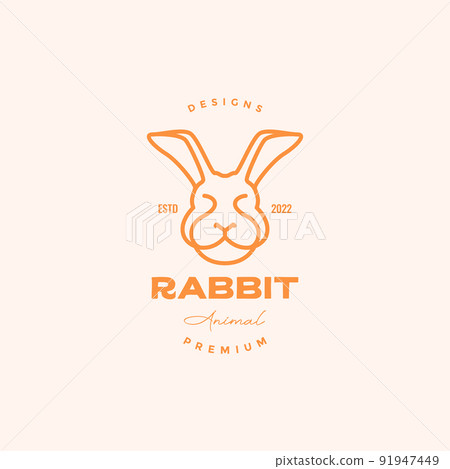 line head pets rabbit vintage logo design vector graphic symbol icon illustration creative idea line head pets rabbit vintage logo design vector graphic symbol icon illustration creative idea 91947449