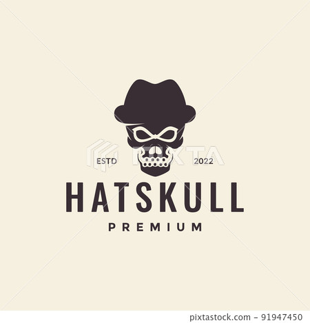 head hipster skull with hat logo design vector graphic symbol icon illustration creative idea head hipster skull with hat logo design vector graphic symbol icon illustration creative idea 91947450