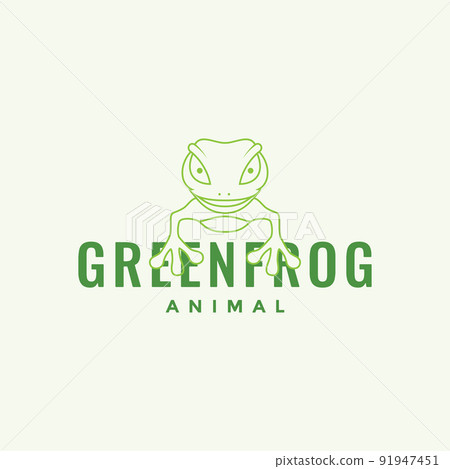 line frog jump green logo design vector graphic symbol icon illustration creative idea 91947451