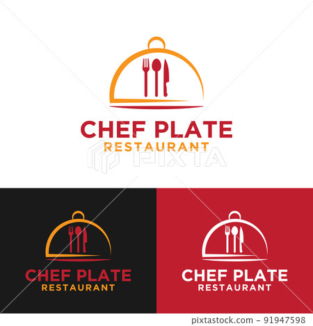 Chef Plate Restaurant Logo Design Template 91947598