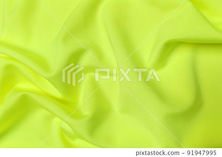 Silk Fabric Background, Yellow Satin Cloth Waves, Abstract Waving