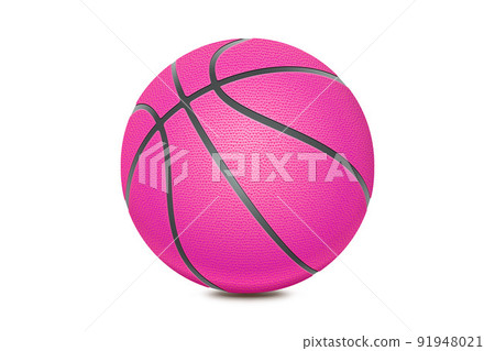 Basketball isolated on white background. Pink ball, sport object concept. New rose basketball with black lines. 3D rendering model. Basketball isolated on white background. Pink ball, sport object concept. New rose basketball with black lines. 3D rendering model. 91948021