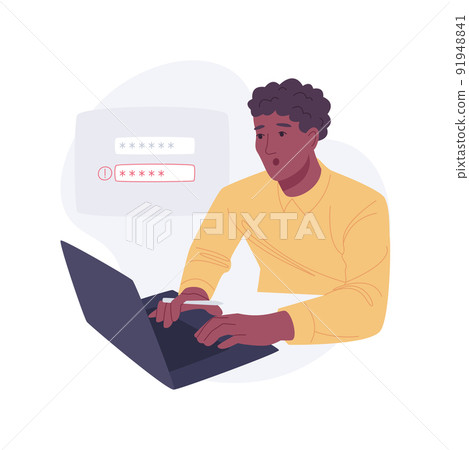 Wrong password isolated cartoon vector illustrations. 91948841