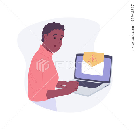 Malicious attachments isolated cartoon vector illustrations. Malicious attachments isolated cartoon vector illustrations. 91948847