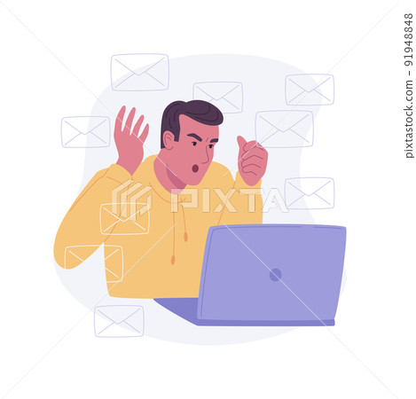 Spam isolated cartoon vector illustrations. 91948848