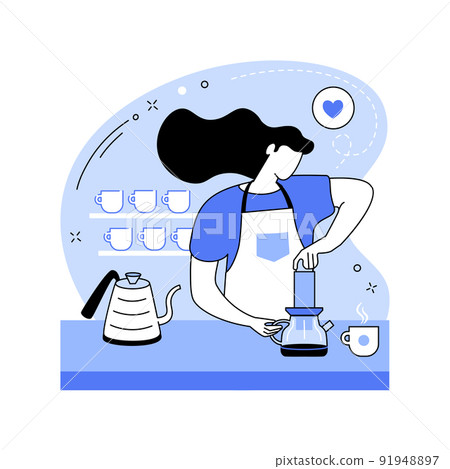 Aeropress coffee isolated cartoon vector illustrations. Aeropress coffee isolated cartoon vector illustrations. 91948897