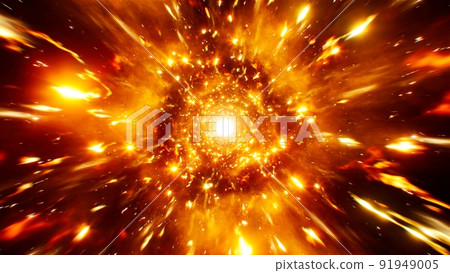 Sparkling Fire Effect Burst out. 91949005