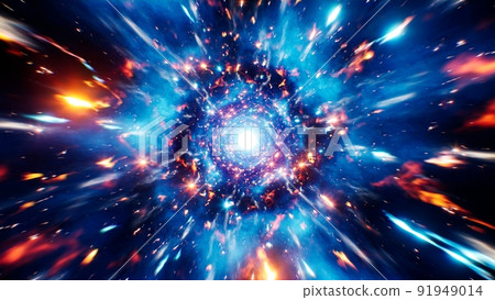 Blue Flame Energy and Red Fire Sparks Effect Blue Flame Energy and Red Fire Sparks Effect 91949014