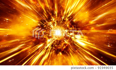Exploding Light Streaks from Bursting Flame Energy 91949035
