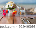 Close-up of glass on the set table 91949366