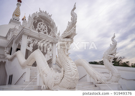 White temple in Ayutthaya, Thailand. White temple in Ayutthaya, Thailand. 91949376