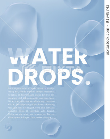 Vector Minimalist Abstract Water Drops Poster, Book Cover or Advertisement Background. Light Blue. Vector Minimalist Abstract Water Drops Poster, Book Cover or Advertisement Background. Light Blue. 91949742