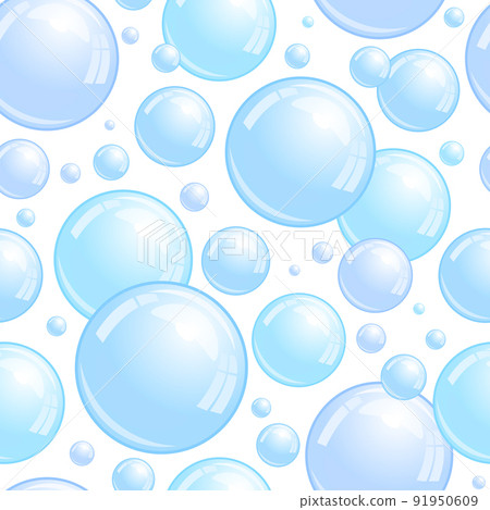 Soap bubbles seamless pattern. Repeated foam decoration wallpaper. Water bubble background. Vector Soap bubbles seamless pattern. Repeated foam decoration wallpaper. Water bubble background. Vector 91950609