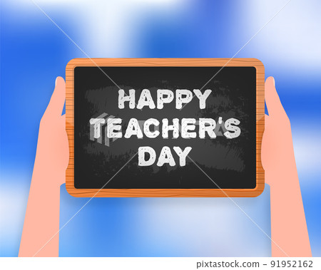 Flat happy teacher s day board for celebration design. Happy holiday 91952162