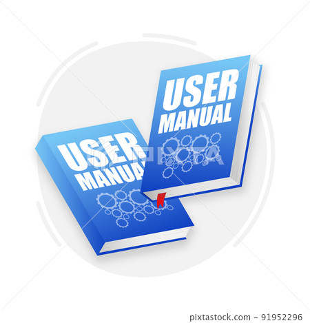 User manual Books icon. Textbook with bookmark. Diary or notebook. Vector illustration. 91952296