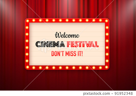 Cinema festival. Movie time, banner, poster. Vector illustration. Cinema festival. Movie time, banner, poster. Vector illustration. 91952348