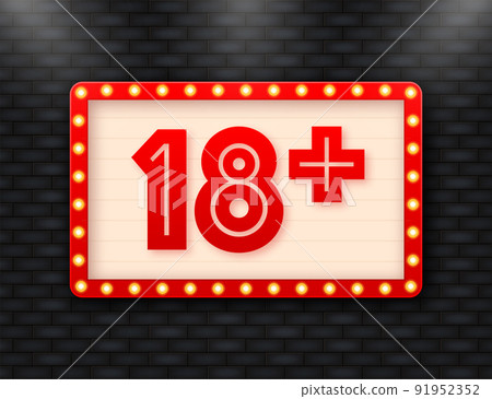 Icon with 18 plus. Under 18 not sign. Adult content Icon with 18 plus. Under 18 not sign. Adult content 91952352