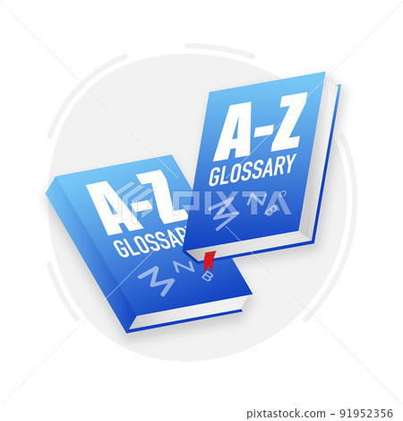 Glossary Books icon. Textbook with bookmark. Diary or notebook. Vector illustration. Glossary Books icon. Textbook with bookmark. Diary or notebook. Vector illustration. 91952356