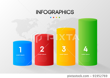 Business infographic, data visualization. Square frame. Simple infographic design template. Vector illustration. 91952769