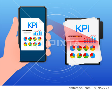 Flat icon with kpi for marketing design. Financial investment. Business data analysis Flat icon with kpi for marketing design. Financial investment. Business data analysis 91952773