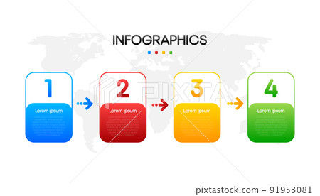 Business infographic, data visualization. Square frame. Simple infographic design template. Vector illustration. 91953081