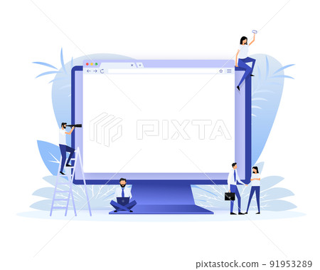 Web page laptop. Landing page. Web window screen mockup. Web page laptop. Landing page. Web window screen mockup. 91953289