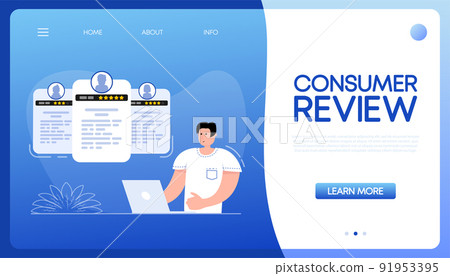 Consumer review people. Icon for banner design. Vector illustration. 91953395